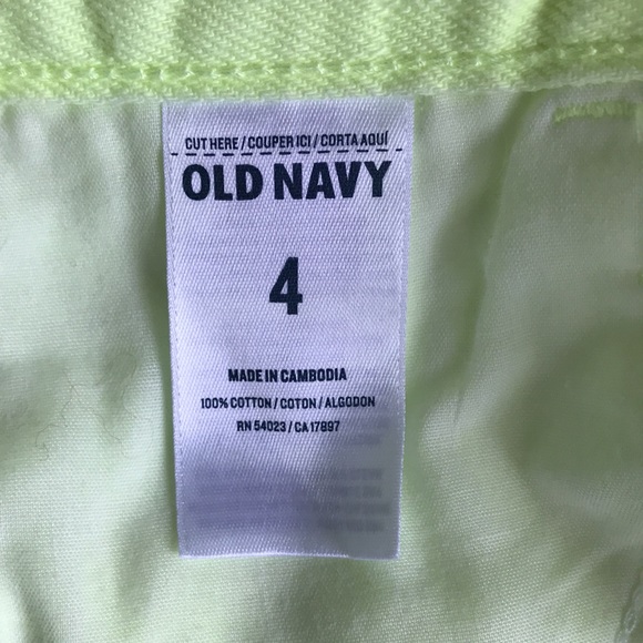 ✨Sold✨ Old Navy Neon Bleach Dyed Yellow The Diva Jean Shorts Size 4 - Picture 11 of 12